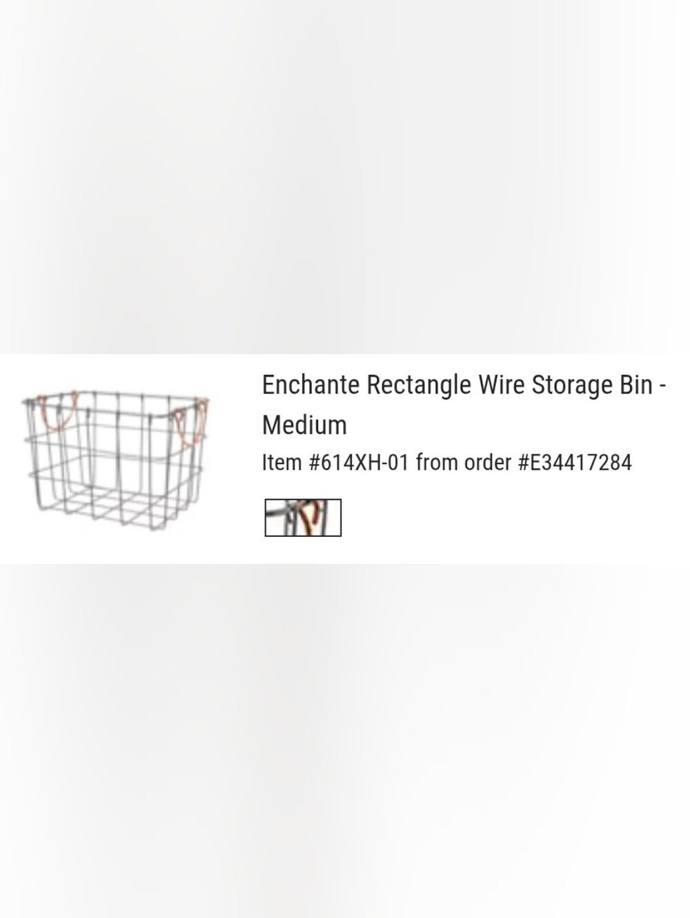 NWT Enchanted Rectangular Wire Storage Bin with Copper Handles, Medium